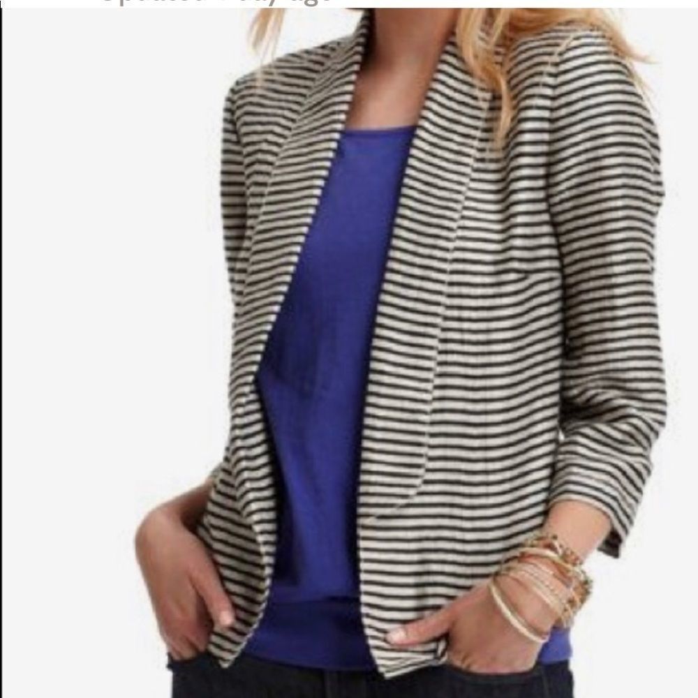 Ann Taylor Loft striped open blazer-size 0